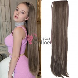 Extensie de par coada dreapta cu snur si pini 70 cm Saten cu suvite Blonde CYF71541818TH85